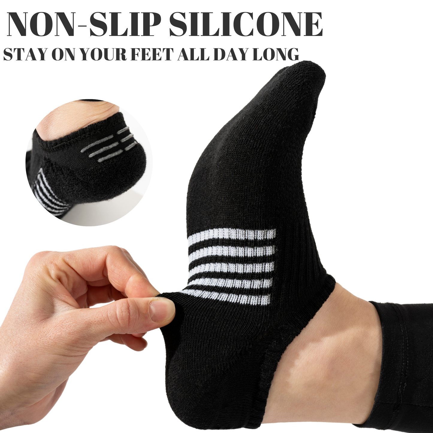 No Show Socks Womens Cushioned Low Cut Invisible Footies, 6 Pairs Running Athletic Gym Ankle Women Socks